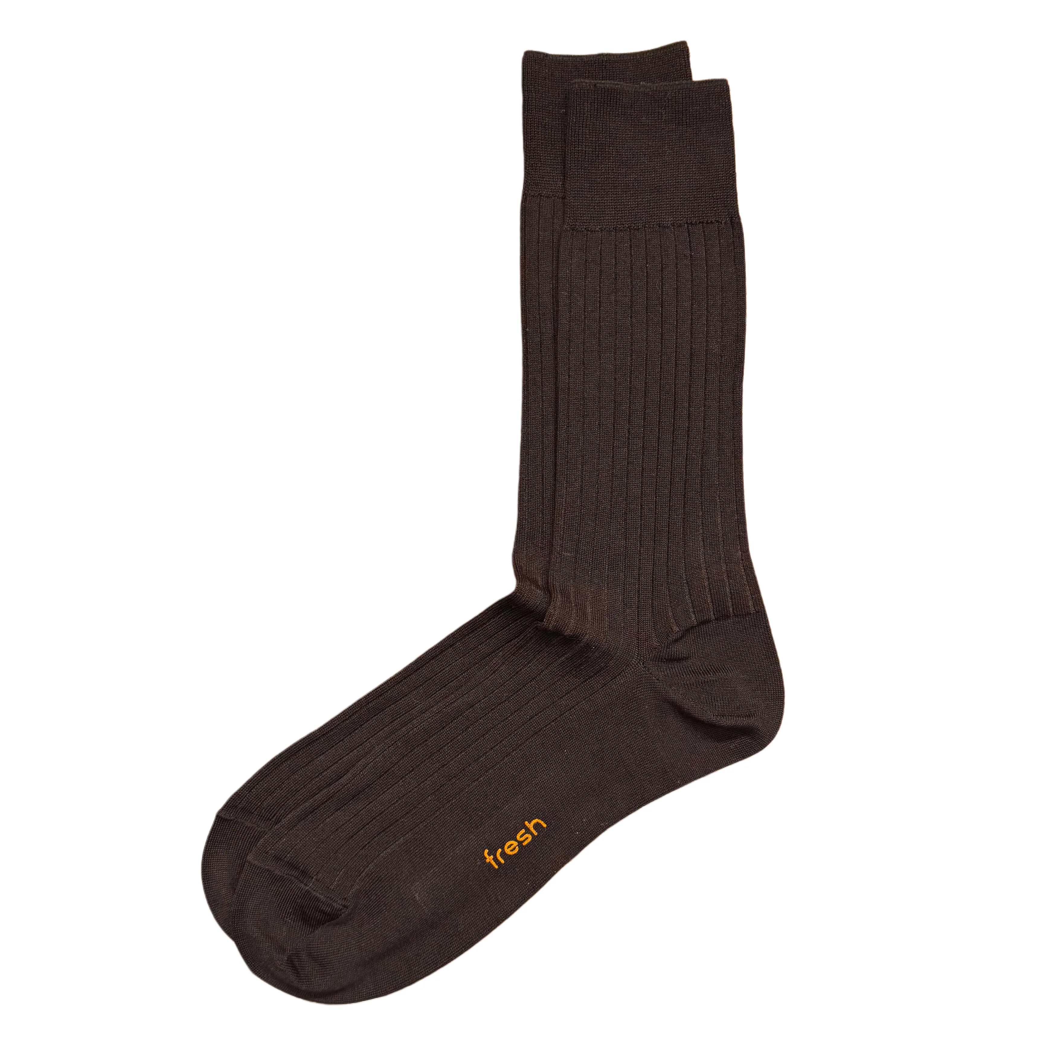 FRESH Cotton Mid-Calf Lenghth Socks In Brown