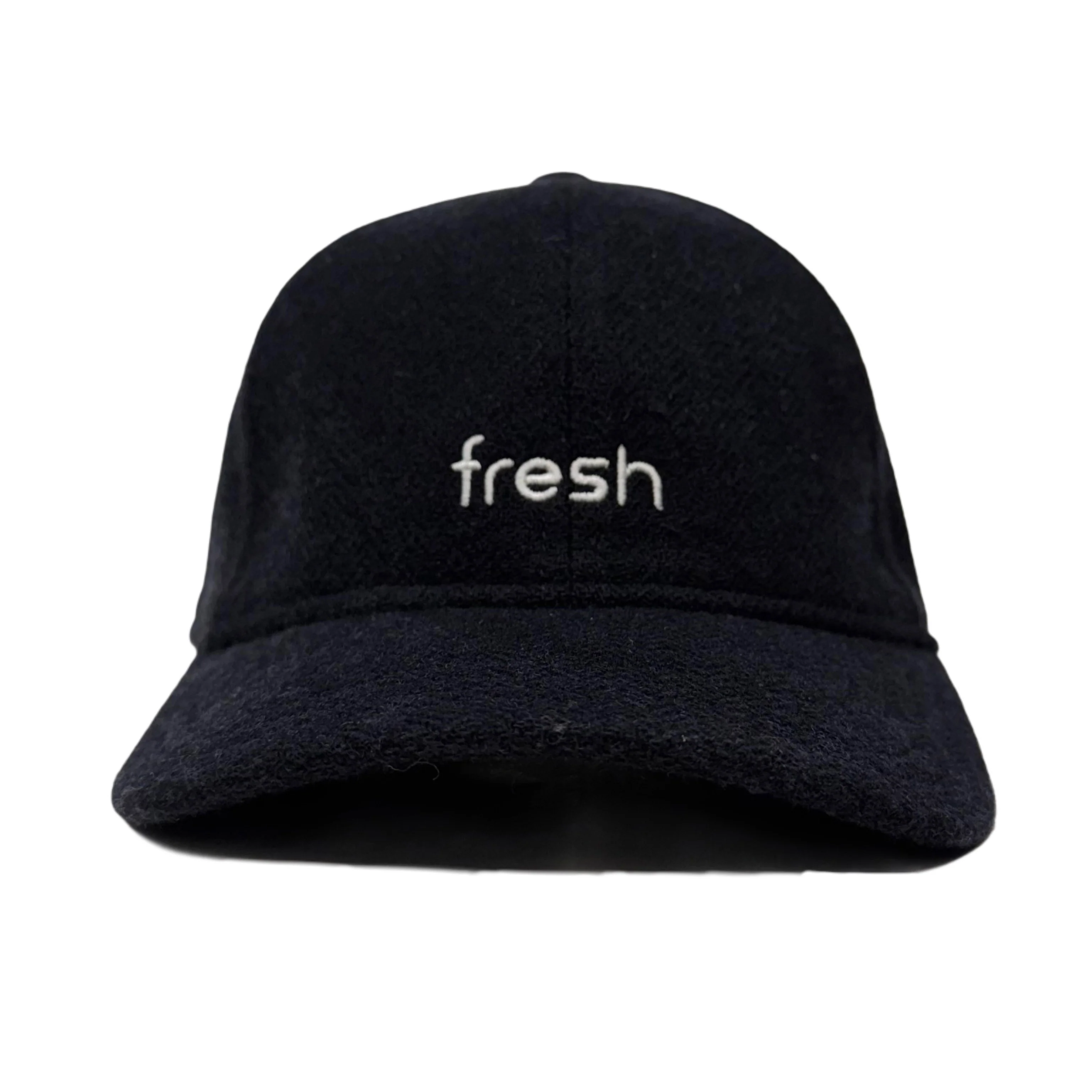 FRESH Six-Panel Dark Navy Wool Cap