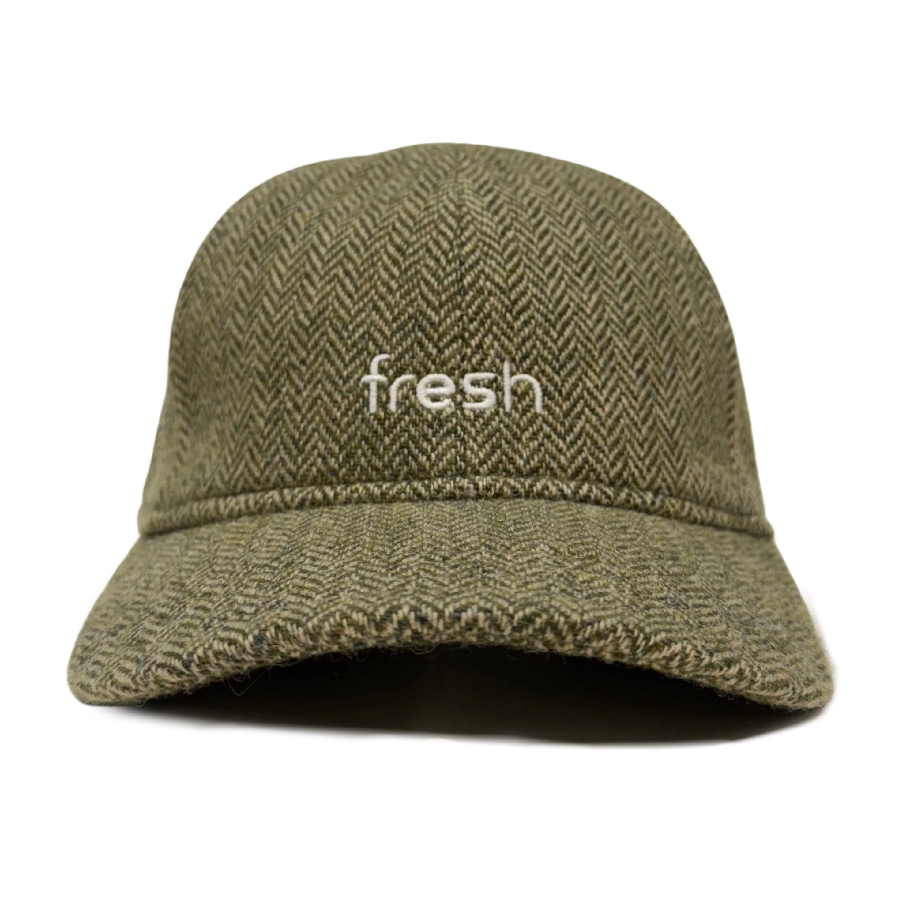 FRESH Six-Panel Green Wool Cap