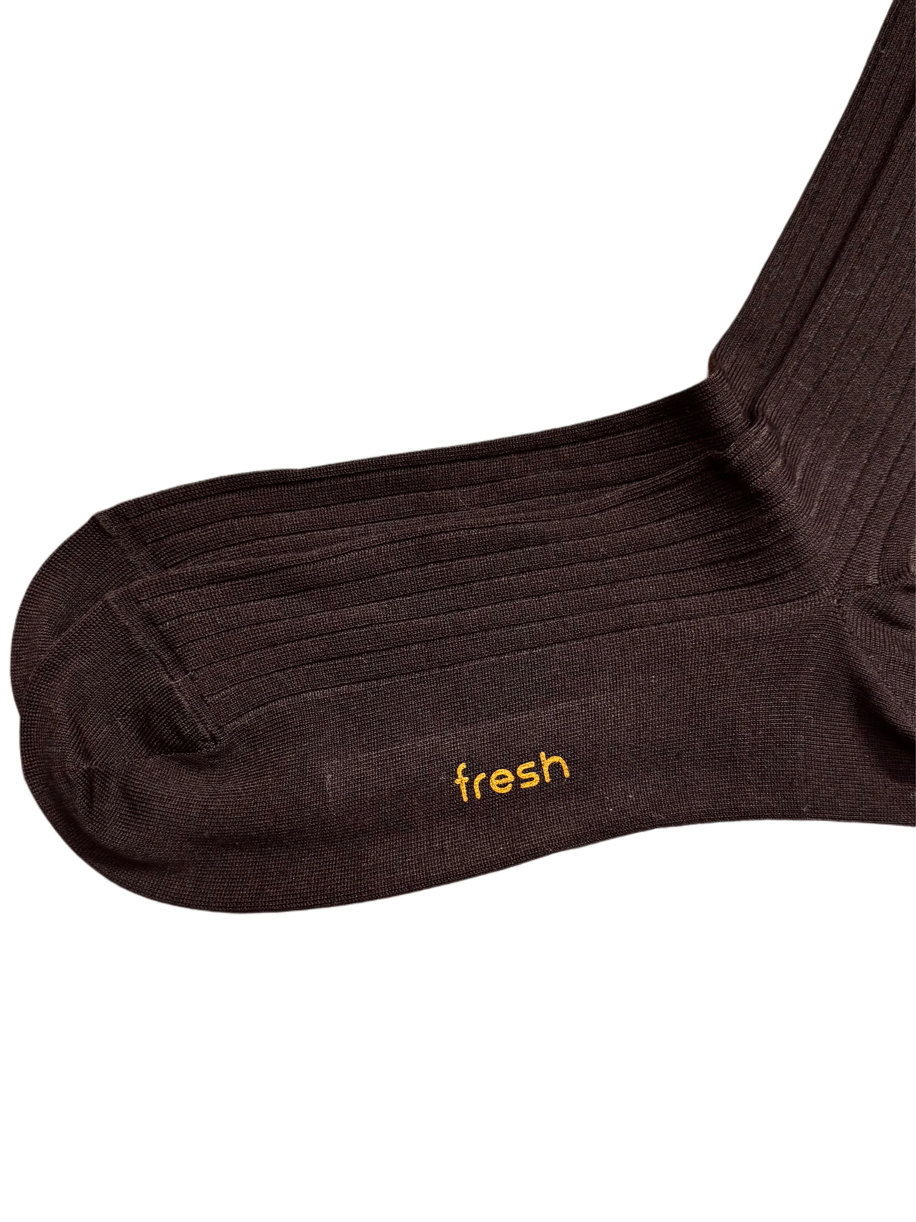 FRESH Cotton Mid-Calf Lenghth Socks In Brown