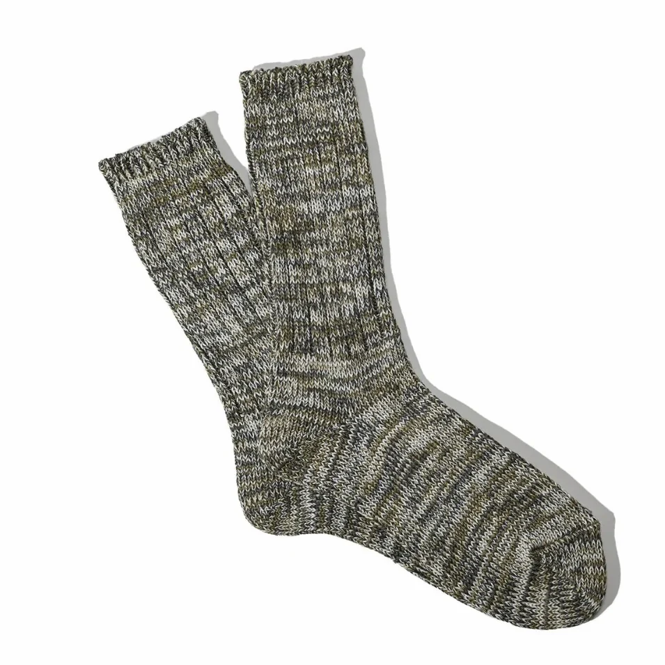 ANONYMOUS ISM 5Color Mix Crew Socks Olive