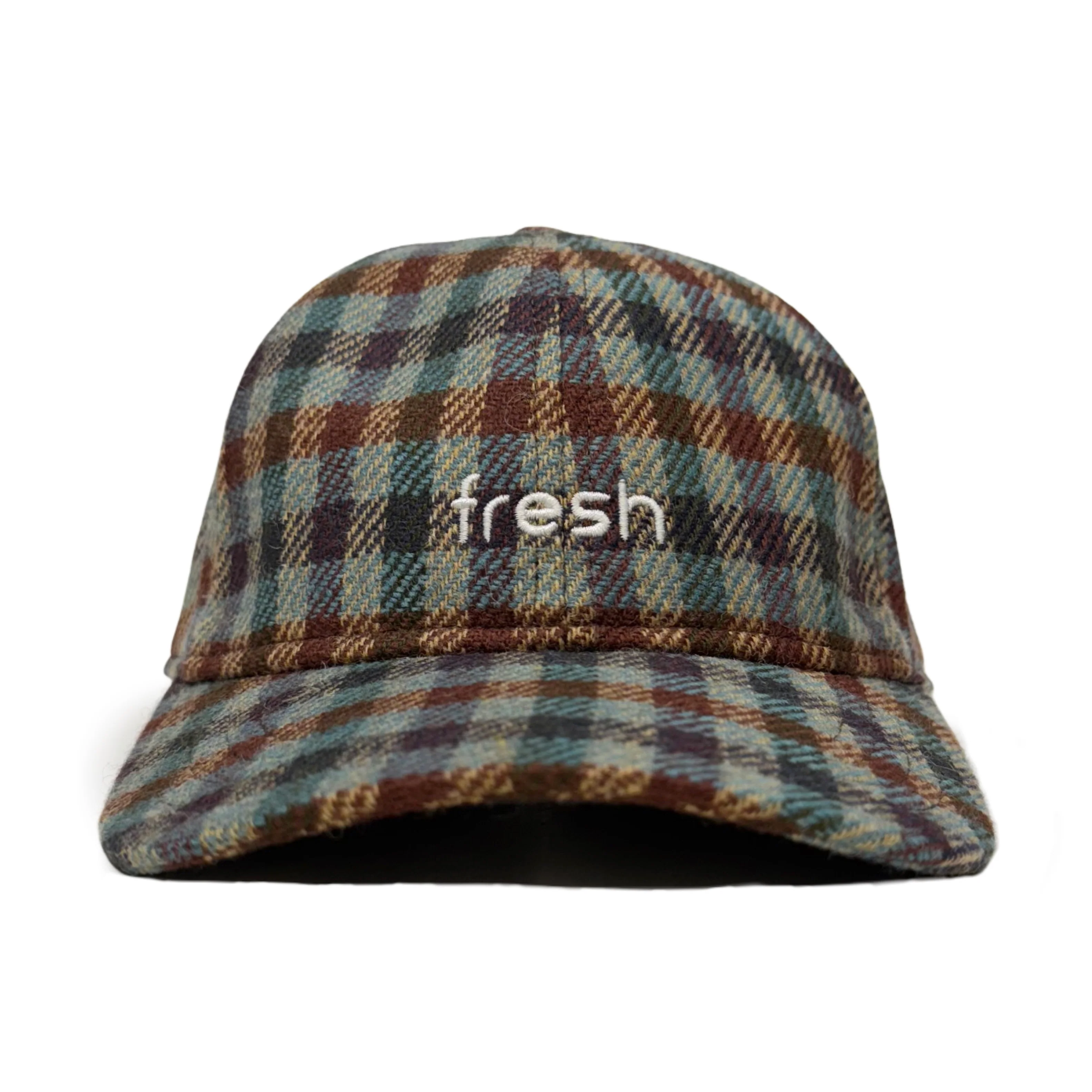 FRESH Six-Panel Pale Blue Tweed Cap